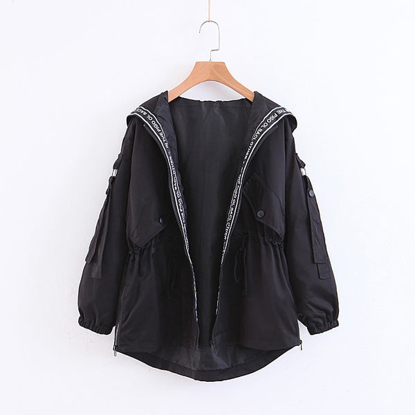 BTB.WO Women Sweatshirt Windbreaker Jacket Casual Long Sleeve Jacket Coats Outwear