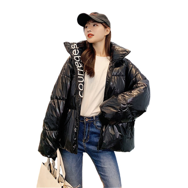 Glossy Down parkas Women Waterproof Coat Warm loose Shine