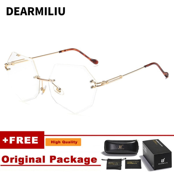 DEARMILIU Brand Designer Round Sunglasses Women Oversized Polygon 2019 Gradient Brown Pink Rimless sun glasses For female UV400