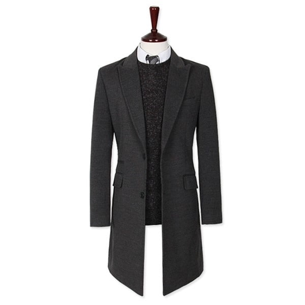 Zogaa Mens Trench Coat Turn Down Collar Long Sleeve