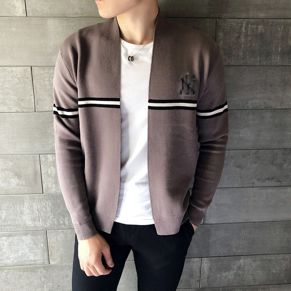 winter men sweater Fashion cardigan black slim