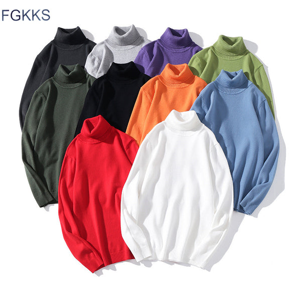 Turtleneck Sweaters Winter New Mens Warm Fashion