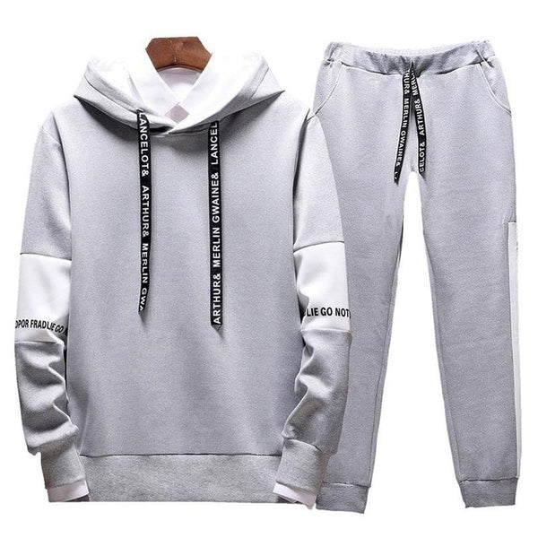 printing stitching sweater + beam pants men's casual suit