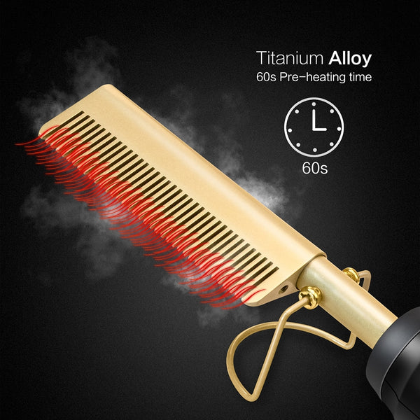 Hair Straightener Flat Irons Straightening Brush Hot Heating Comb Hair Straight Styler Corrugation Curling Iron Curlers