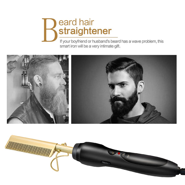 Hair Straightener Flat Irons Straightening Brush Hot Heating Comb Hair Straight Styler Corrugation Curling Iron Curlers