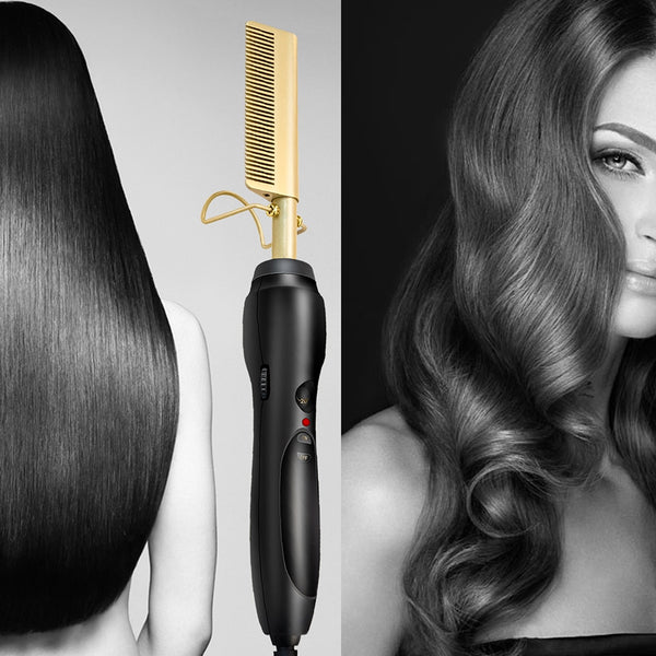 Hair Straightener Flat Irons Straightening Brush Hot Heating Comb Hair Straight Styler Corrugation Curling Iron Curlers