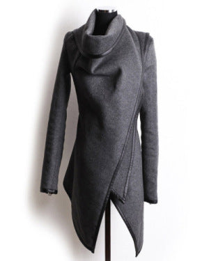 Casaco Feminino New Fashion Women Asymmetric Trench Women Winter Woolen Overcoat Woolen Coat 5 Colors