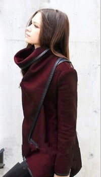 Casaco Feminino New Fashion Women Asymmetric Trench Women Winter Woolen Overcoat Woolen Coat 5 Colors