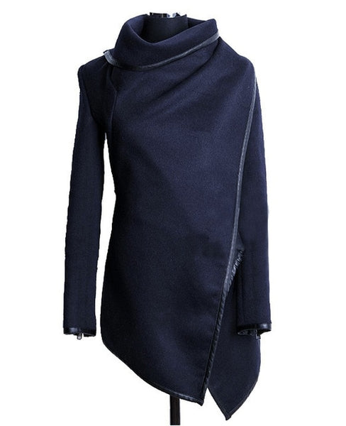 Casaco Feminino New Fashion Women Asymmetric Trench Women Winter Woolen Overcoat Woolen Coat 5 Colors