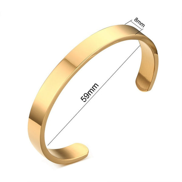 Personalized Couple Cuff Bracelets for Men Women Bangle Stainless Steel Classic Lover DIY Jewelry Gift