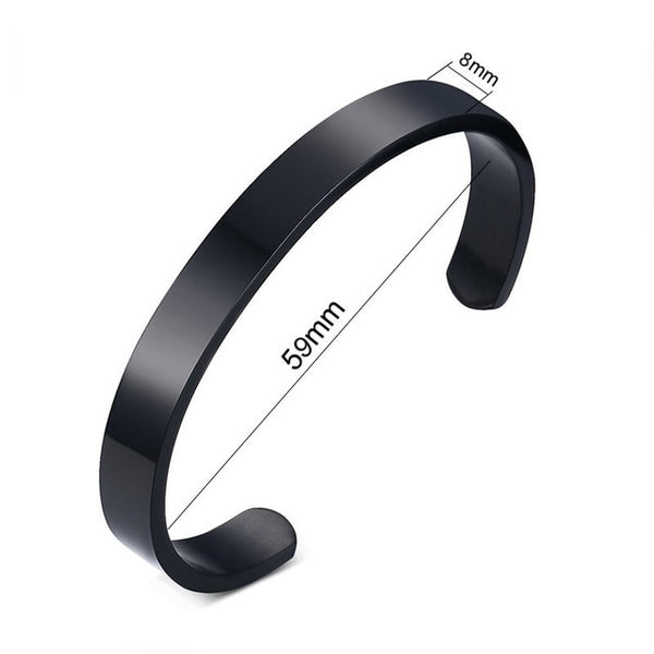 Personalized Couple Cuff Bracelets for Men Women Bangle Stainless Steel Classic Lover DIY Jewelry Gift