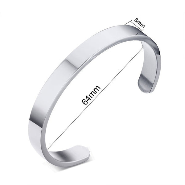 Personalized Couple Cuff Bracelets for Men Women Bangle Stainless Steel Classic Lover DIY Jewelry Gift