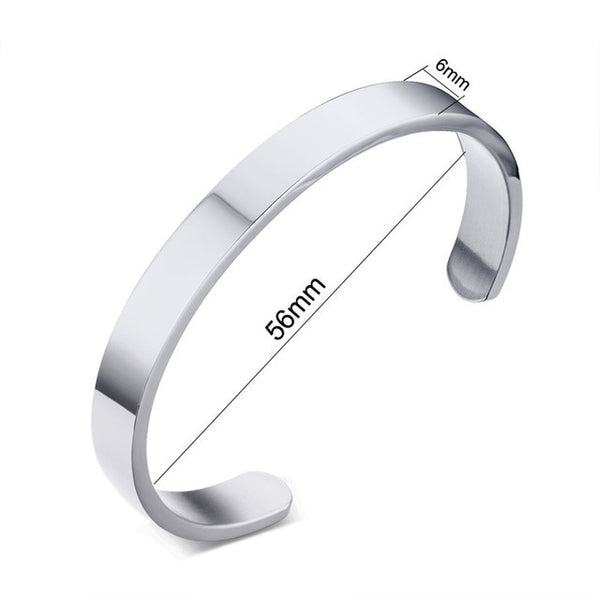 Personalized Couple Cuff Bracelets for Men Women Bangle Stainless Steel Classic Lover DIY Jewelry Gift