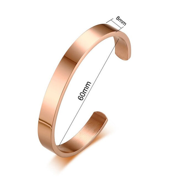 Personalized Couple Cuff Bracelets for Men Women Bangle Stainless Steel Classic Lover DIY Jewelry Gift