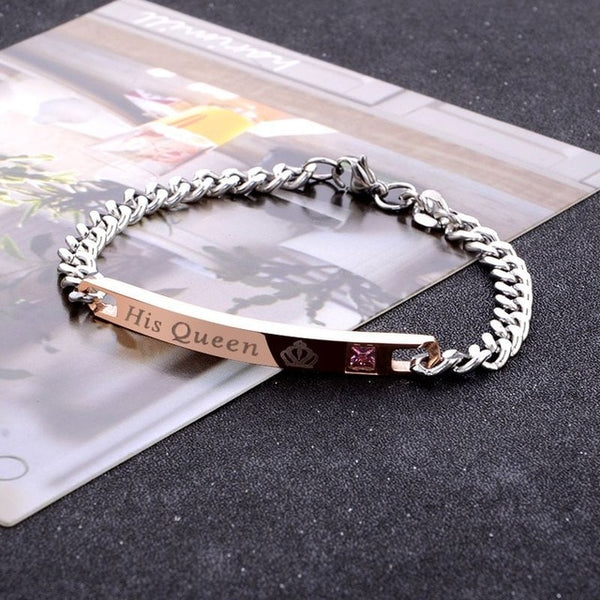His Queen Her King  Couple Bracelet M/W