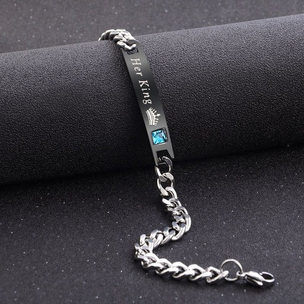 His Queen Her King  Couple Bracelet M/W