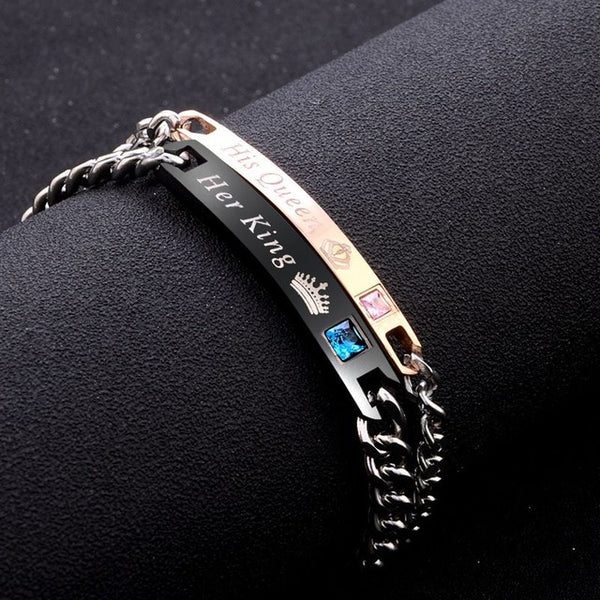 His Queen Her King  Couple Bracelet M/W