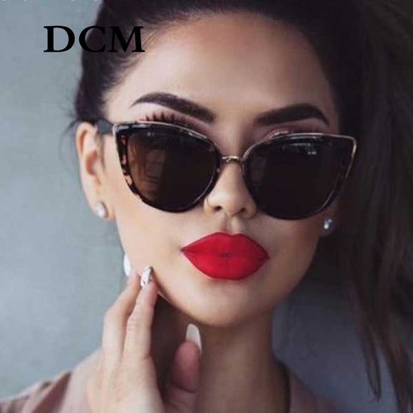 DCM Cateye Sunglasses Women Vintage Gradient Glasses