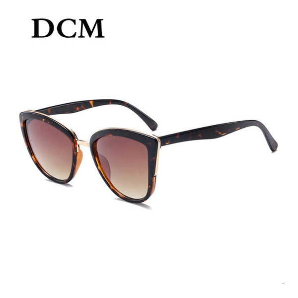DCM Cateye Sunglasses Women Vintage Gradient Glasses