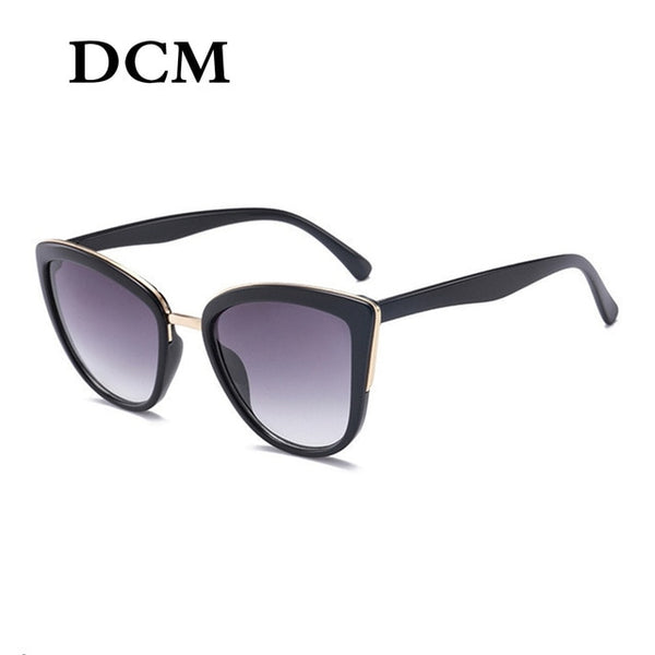 DCM Cateye Sunglasses Women Vintage Gradient Glasses