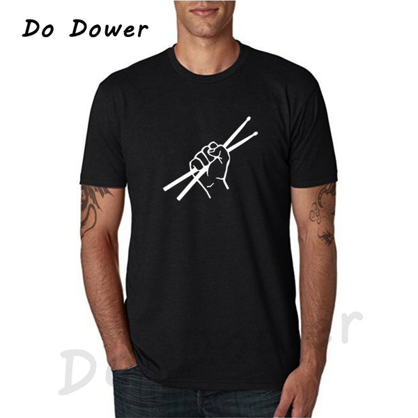 Summer Style Short Sleeve Drumming Funny T Shirt Men