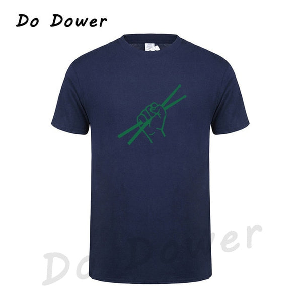 Summer Style Short Sleeve Drumming Funny T Shirt Men