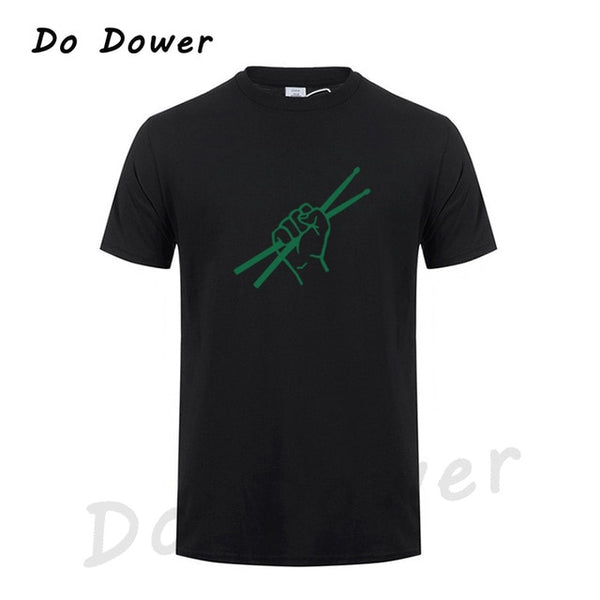 Summer Style Short Sleeve Drumming Funny T Shirt Men