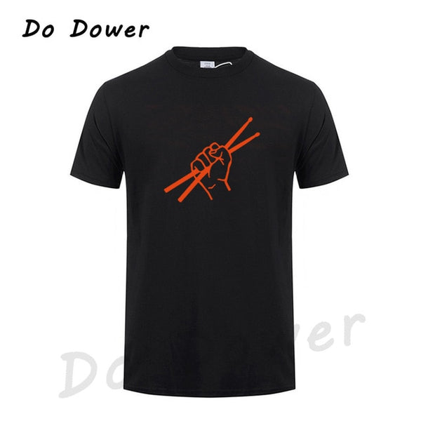 Summer Style Short Sleeve Drumming Funny T Shirt Men