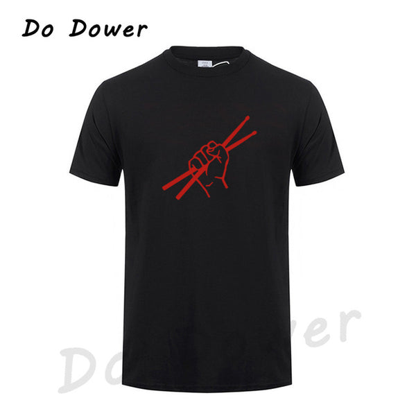 Summer Style Short Sleeve Drumming Funny T Shirt Men