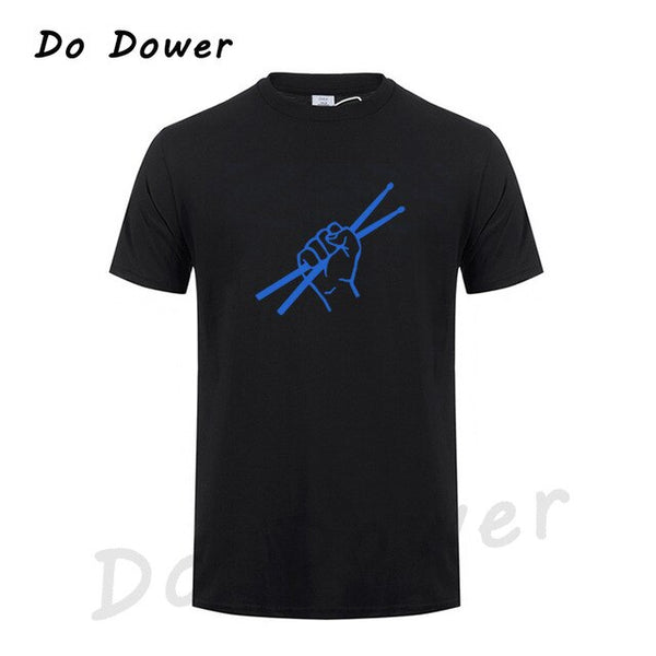Summer Style Short Sleeve Drumming Funny T Shirt Men