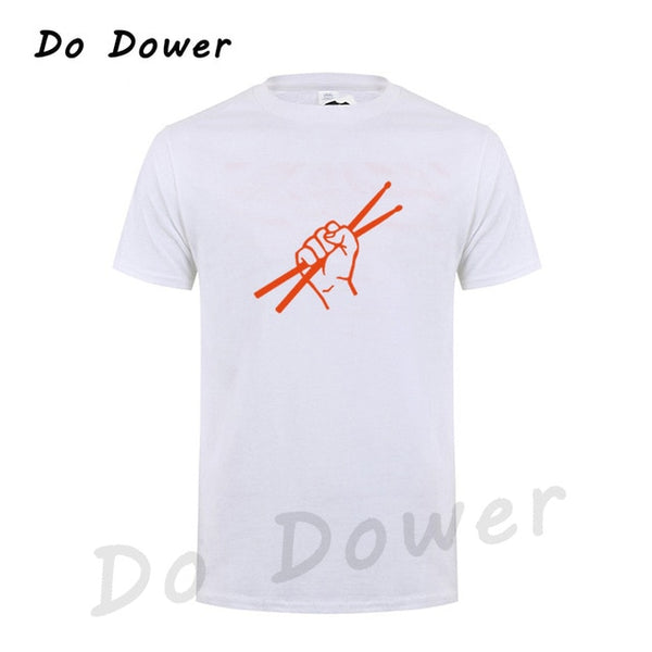 Summer Style Short Sleeve Drumming Funny T Shirt Men