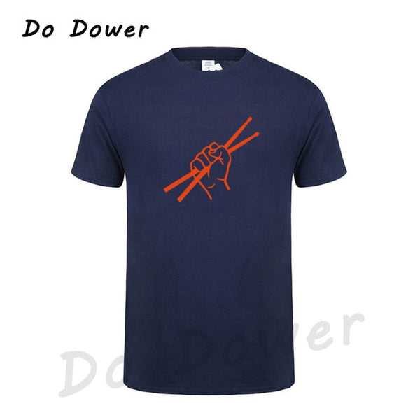 Summer Style Short Sleeve Drumming Funny T Shirt Men