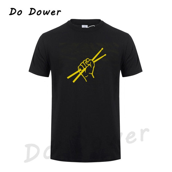 Summer Style Short Sleeve Drumming Funny T Shirt Men