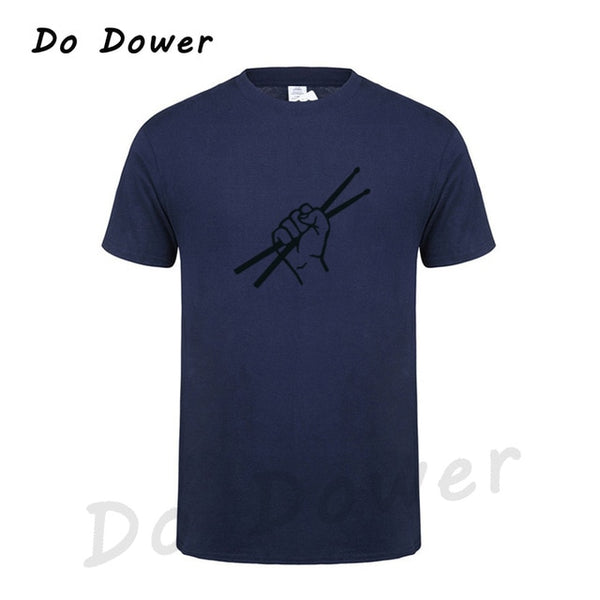Summer Style Short Sleeve Drumming Funny T Shirt Men