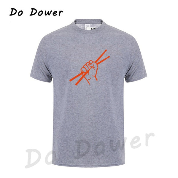 Summer Style Short Sleeve Drumming Funny T Shirt Men