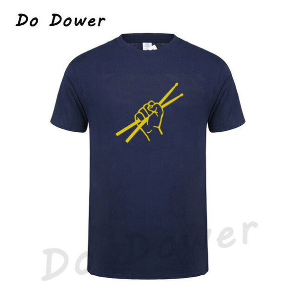 Summer Style Short Sleeve Drumming Funny T Shirt Men
