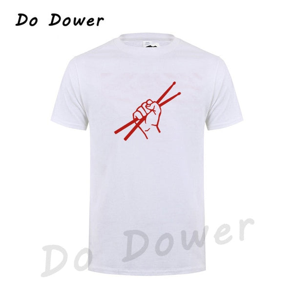 Summer Style Short Sleeve Drumming Funny T Shirt Men