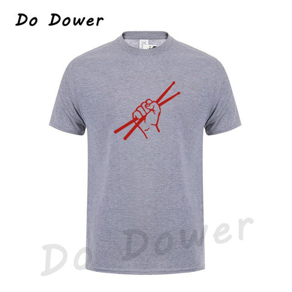 Summer Style Short Sleeve Drumming Funny T Shirt Men