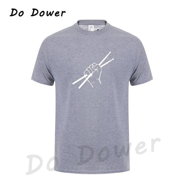 Summer Style Short Sleeve Drumming Funny T Shirt Men