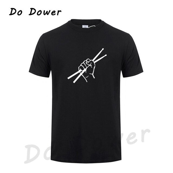Summer Style Short Sleeve Drumming Funny T Shirt Men
