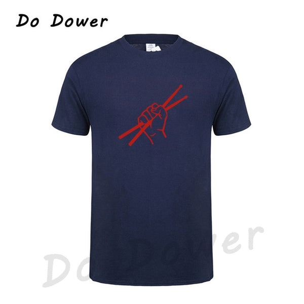 Summer Style Short Sleeve Drumming Funny T Shirt Men