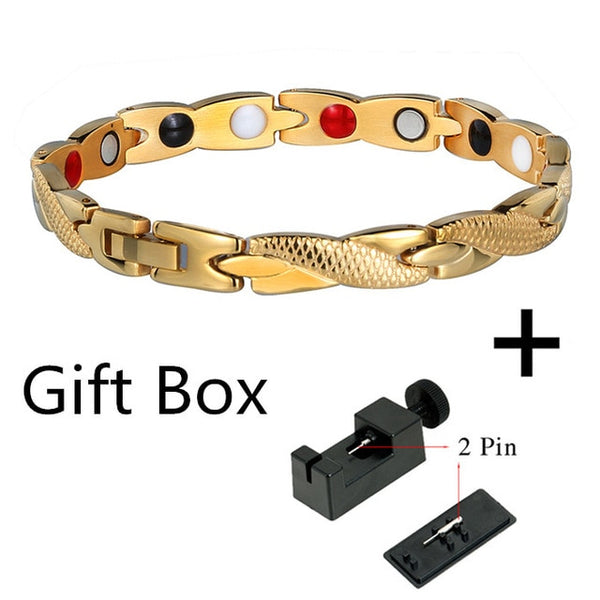 LITTLE FROG Women Jewelry Stainless Steel Healing Bio Magnetic Energy