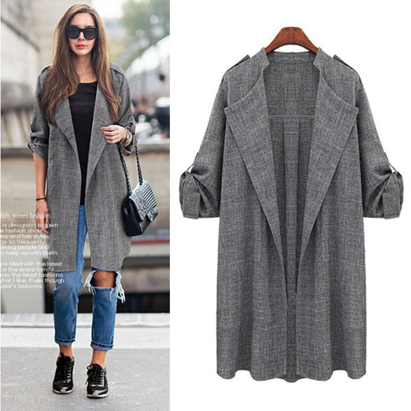 New Fashion Autumn Spring Women Jackets Open Front Coat Long Cloak Jackets Overcoat Waterfall Cardigan