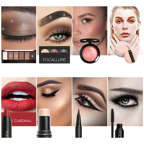FOCALLURE 8 PCS Makup Tool Kit Must Have Cosmetics