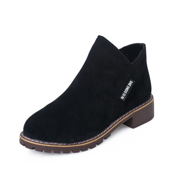 Martin Boots Autumn Winter Boots Classic Zipper Snow Ankle Boots Winter Suede