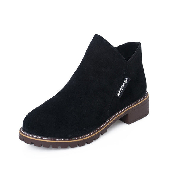 Martin Boots Autumn Winter Boots Classic Zipper Snow Ankle Boots Winter Suede