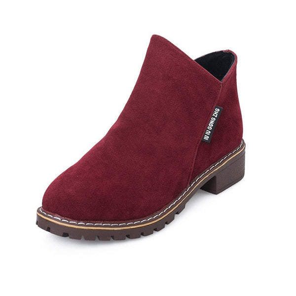 Martin Boots Autumn Winter Boots Classic Zipper Snow Ankle Boots Winter Suede