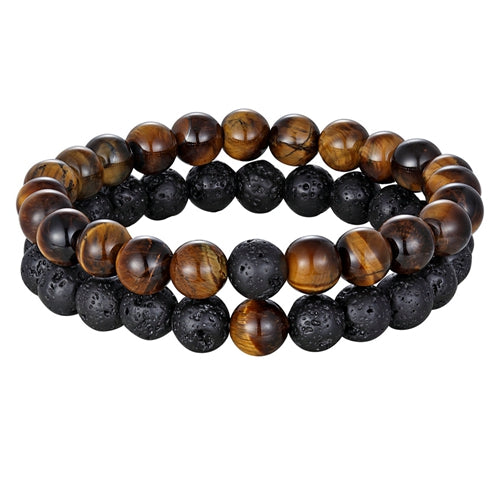 Hot 2pcs/set 7 Style Couples Distance Bracelet Natural Stone Yoga Beaded Bracelet for Men Women Friend Gift
