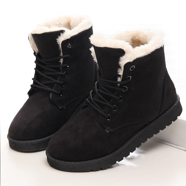 Women Boots Winter Warm Snow Boots Women Faux Suede Ankle Boots