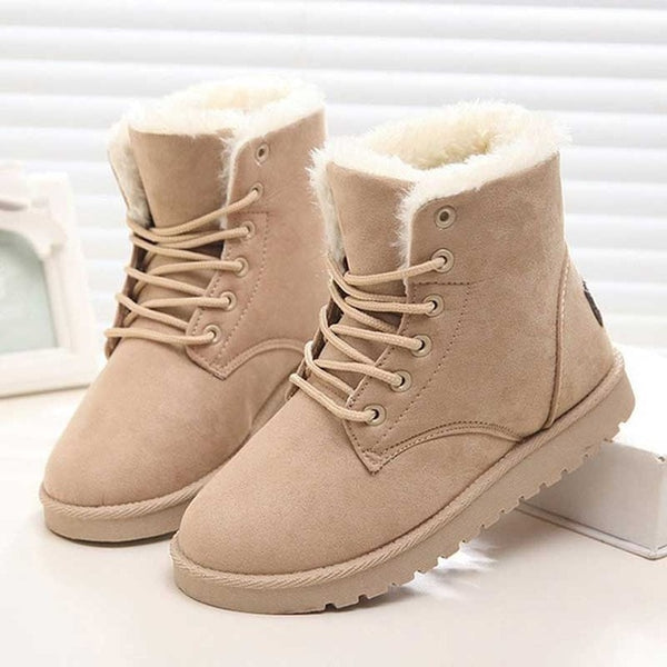 Women Boots Winter Warm Snow Boots Women Faux Suede Ankle Boots